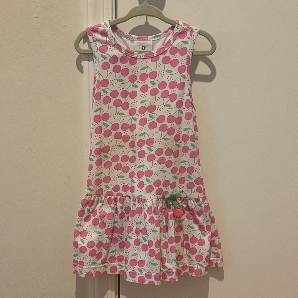 Florence Eiseman Pink Cherry Print Knit Dress Size 3T